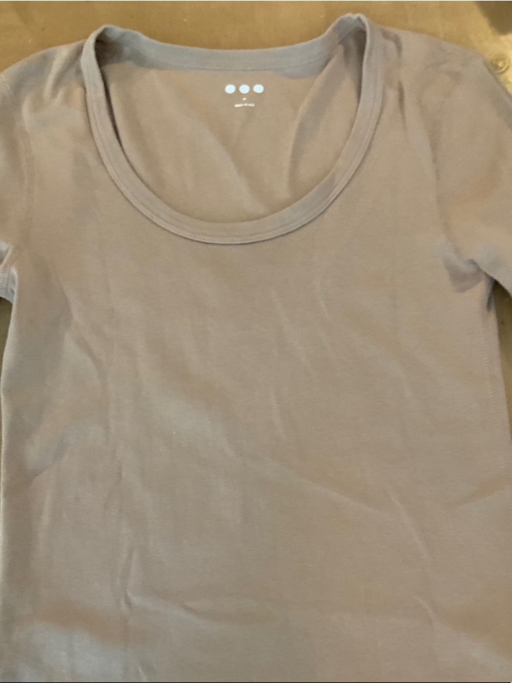 Three Dots Neutral Scoop Neck Tee 3/4 sleeve - Light beige size M